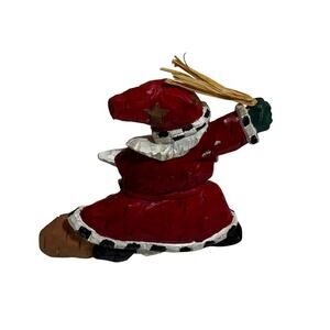 Resin Carved Santa Figurine Christmas Holiday Decor Decoration Rustic Folk Art